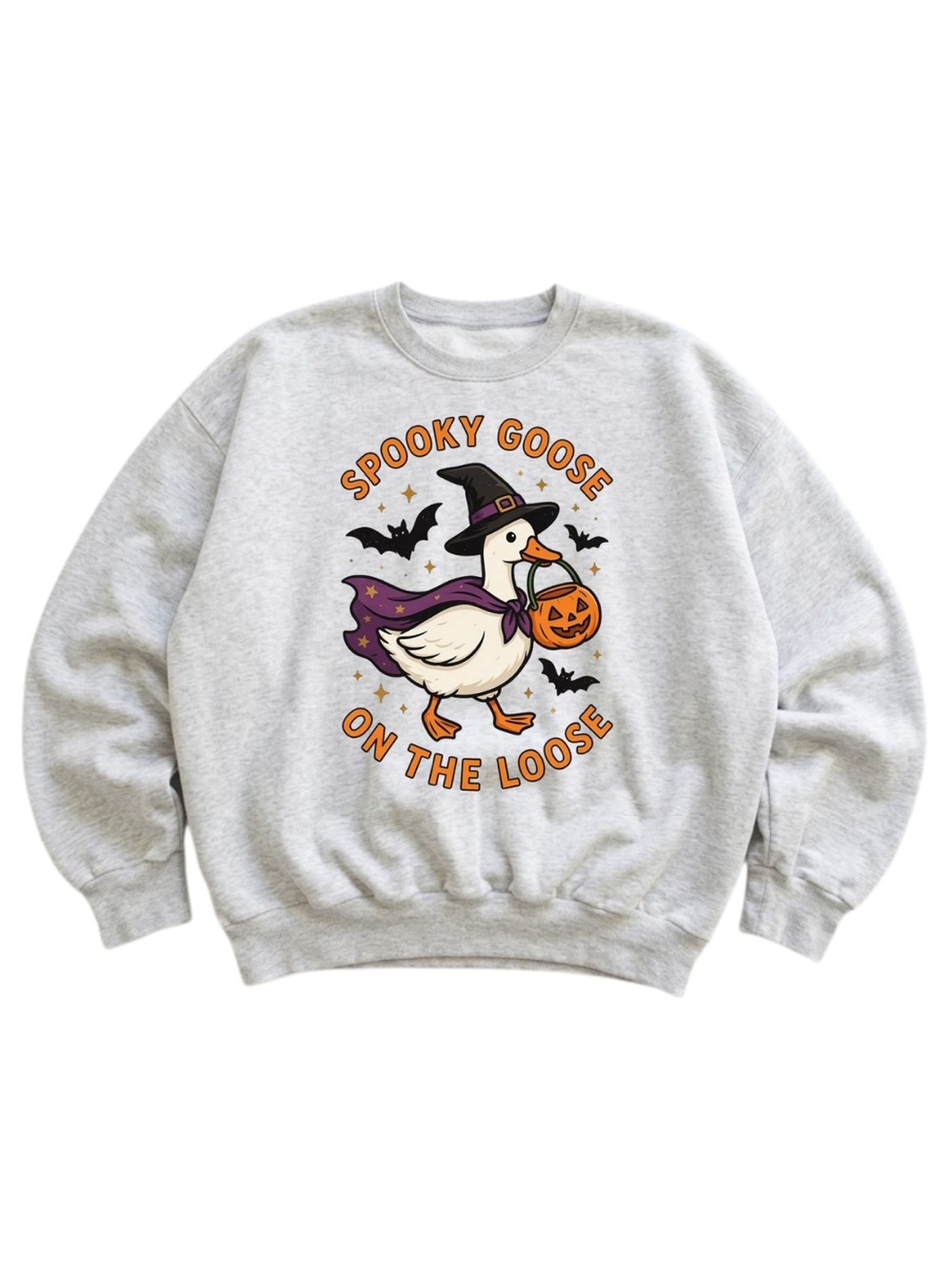 Gildan Gray 'Spooky Goose' Graphic Sweatshirt - Halloween Sweatshirt